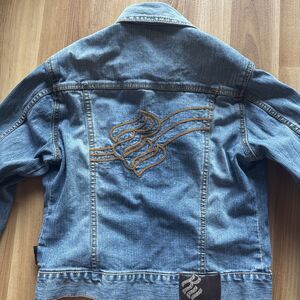 Early 2000s Rocawear Embroidered Denim Jacket/Flame RW Logo/Vintage Y2K/Medium